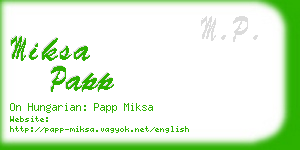 miksa papp business card